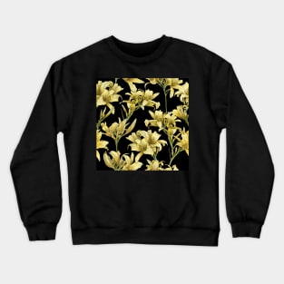 Daylily on black Crewneck Sweatshirt